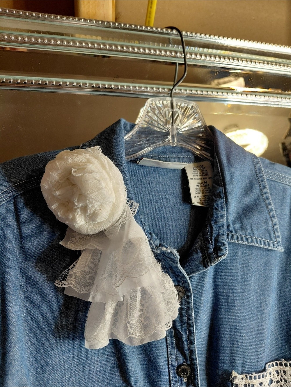 CLIP-ON ROSET WITH LACE - Picture 5 of 15